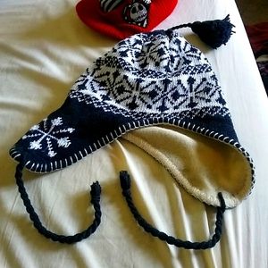 Two lined winter hats.